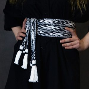 Krajka wybierana bawełniana czarno biała