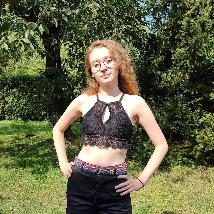 Energetyczny wielokolorowy pasek odzieżowy z pick-up wybieranym wzorem - obrazek 2